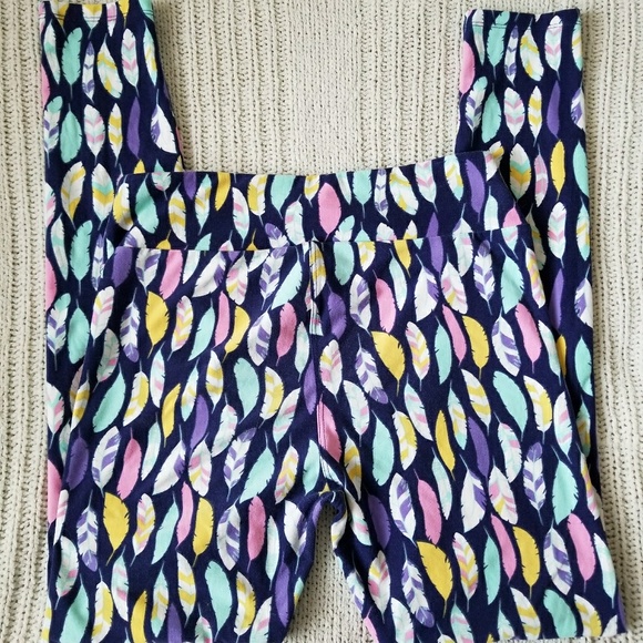 LuLaRoe Pants & Jumpsuits Euc Os Lularoe Pastel Feathers Leggings